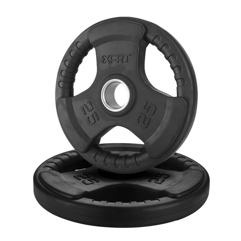 XPRT Olympic 2-Inch Rubber Coated Grip Plates | Cast Iron Core