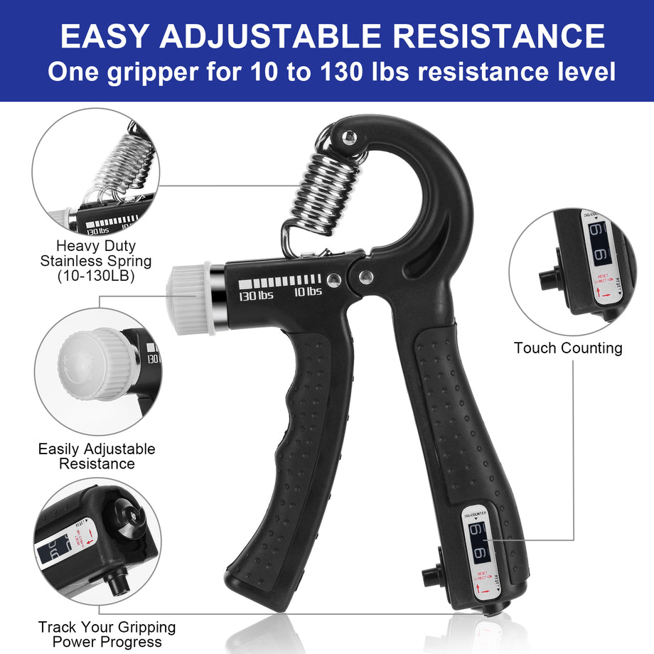 XPRT Fitness Hand Grip Strengthener 10-130lb