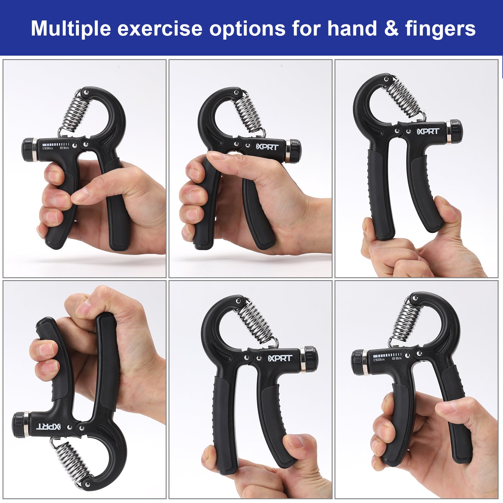Grip Hand Fitness Exercise XPRT Fitness 5-in-1 Hand Strengthener