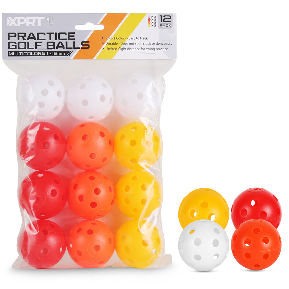 Practice Golf Balls 12pk for Indoor & Outdoor Training | XPRT Fitness