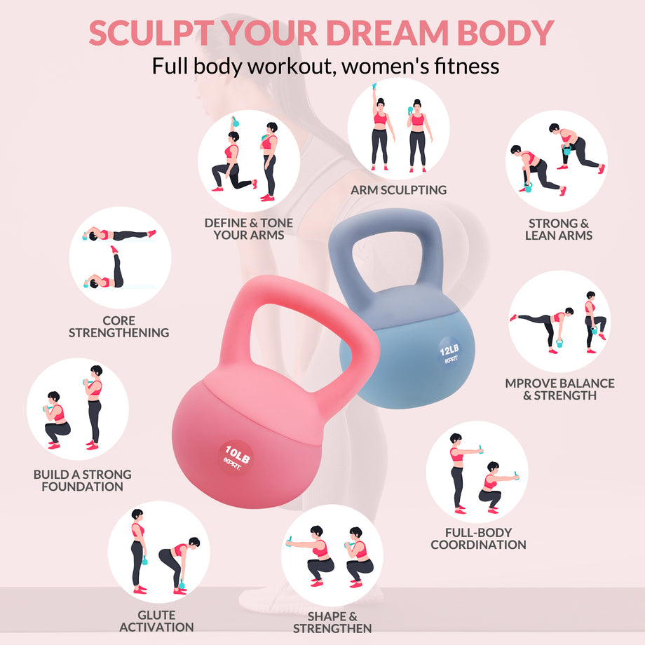 XPRT Soft Kettlebell | Sand-Filled, Floor-Safe & Color-Coded (8LB