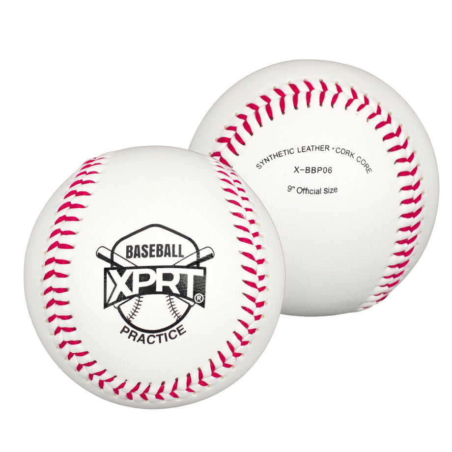 XPRT 9” Practice Baseballs | Synthetic Leather Cork Core Training