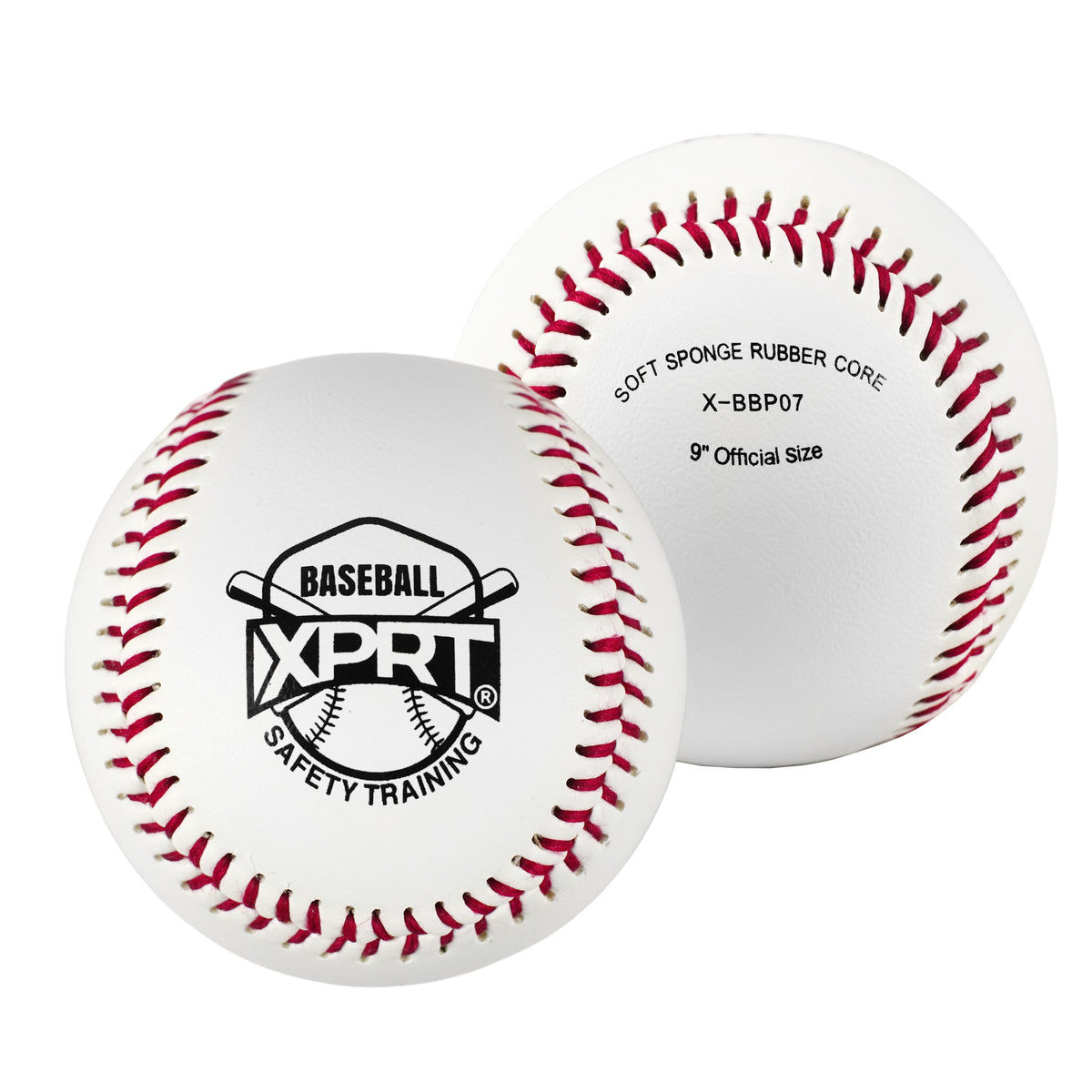 9” Safety Training Baseballs – Soft Sponge Rubber Core Practice Balls for Tee & Youth Training - XPRT Fitness