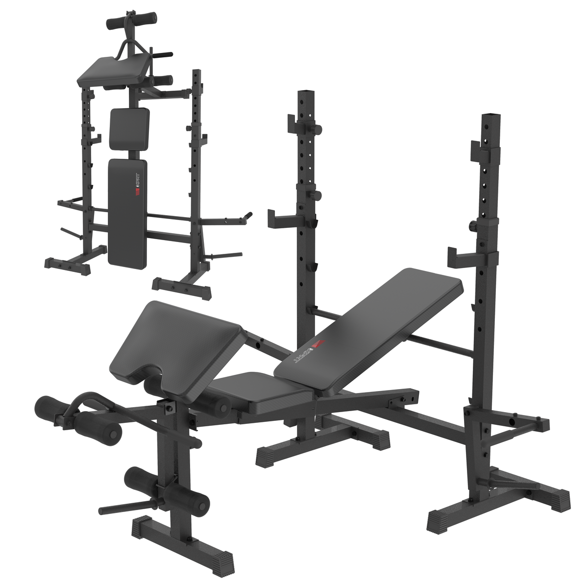 XPRT Fitness Multi-Functional Folding Weight Bench with 5 Exercise Stations - 660 lbs Capacity | Space-Saving Design | Complete Home Gym System with Preacher Curl, Fly & Leg Developer - XPRT Fitness