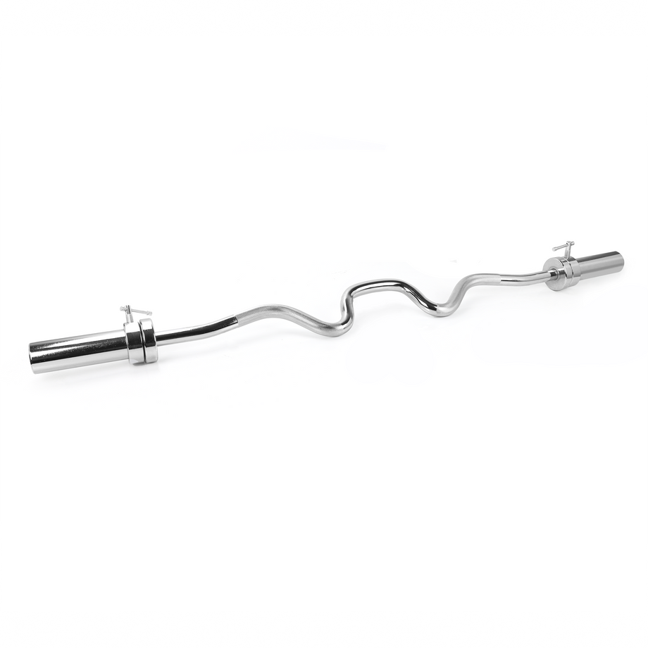 XPRT Fitness 48'' Olympic Super Curl Barbell | Chrome 2'' Curl Bar