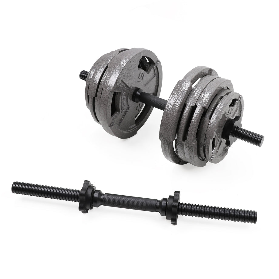 XPRT Fitness Threaded Dumbbell Handles Pair | Chrome / Black