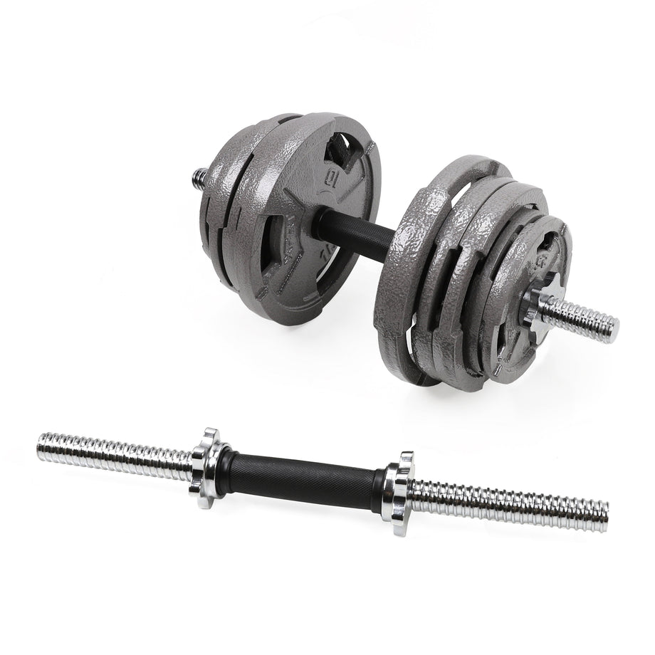 XPRT Fitness Threaded Dumbbell Handles Pair | Chrome / Black