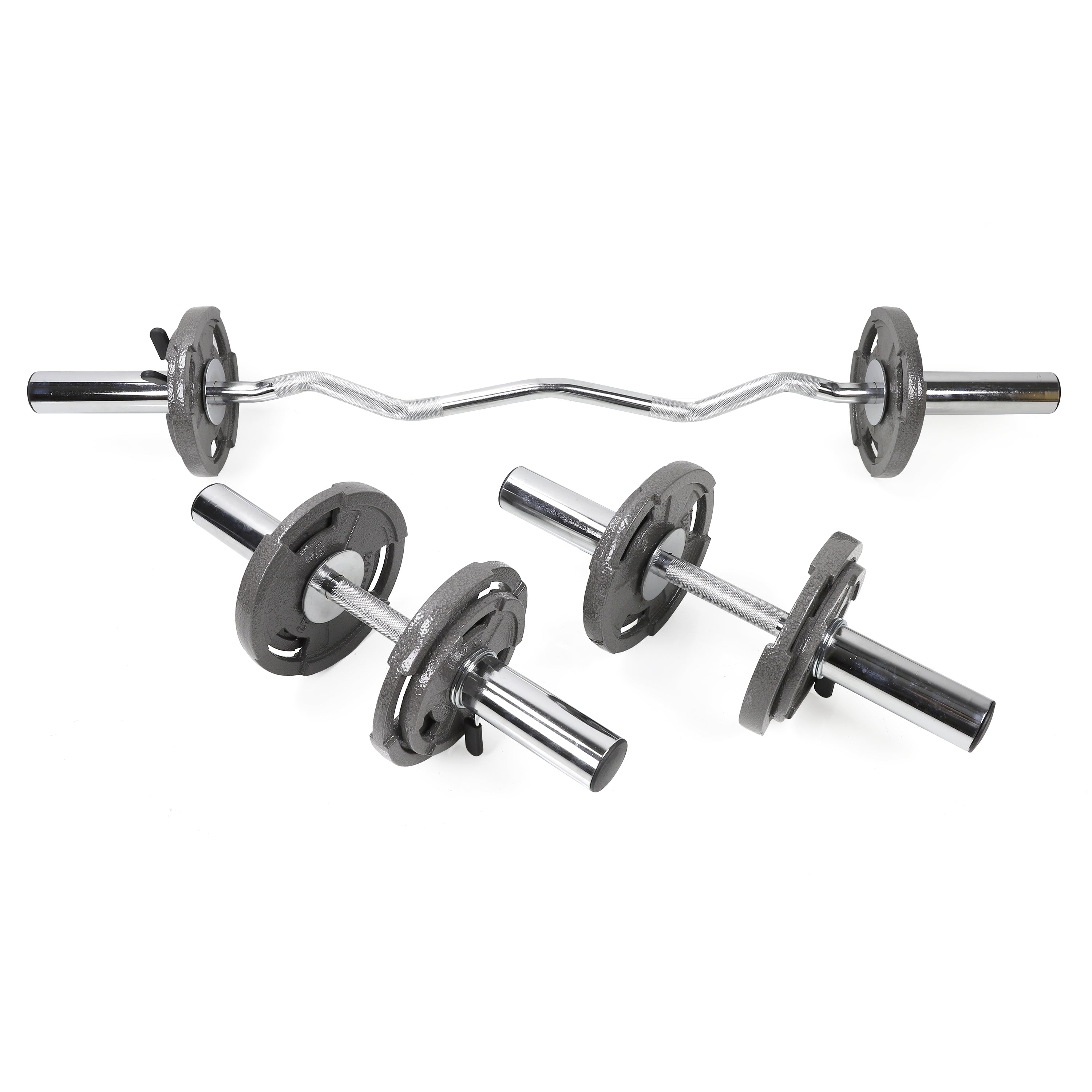 Curl Handle XPRT Fitness Olympic Curl Bar & Dumbbell Handle Set | Chrome Steel 2 ...