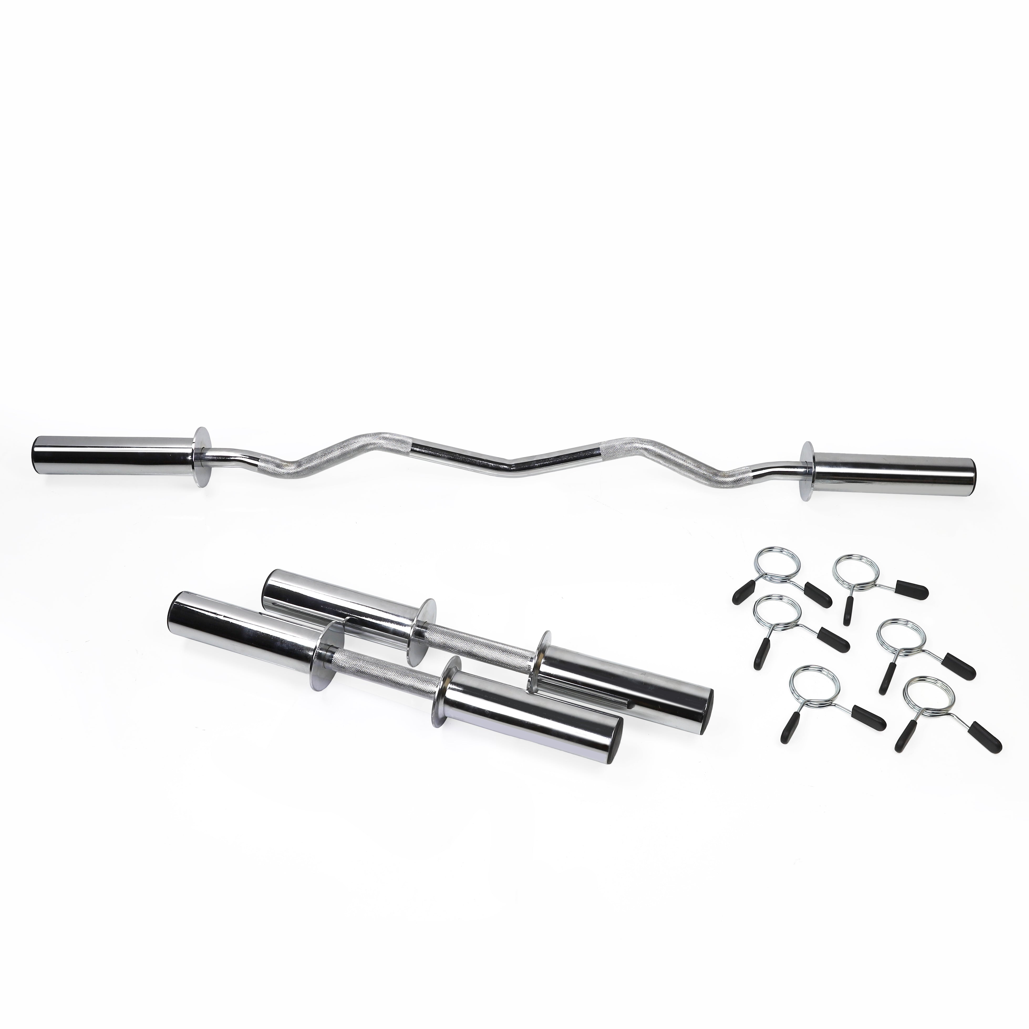 Curl Handle XPRT Fitness Olympic Curl Bar & Dumbbell Handle Set | Chrome Steel 2 ...