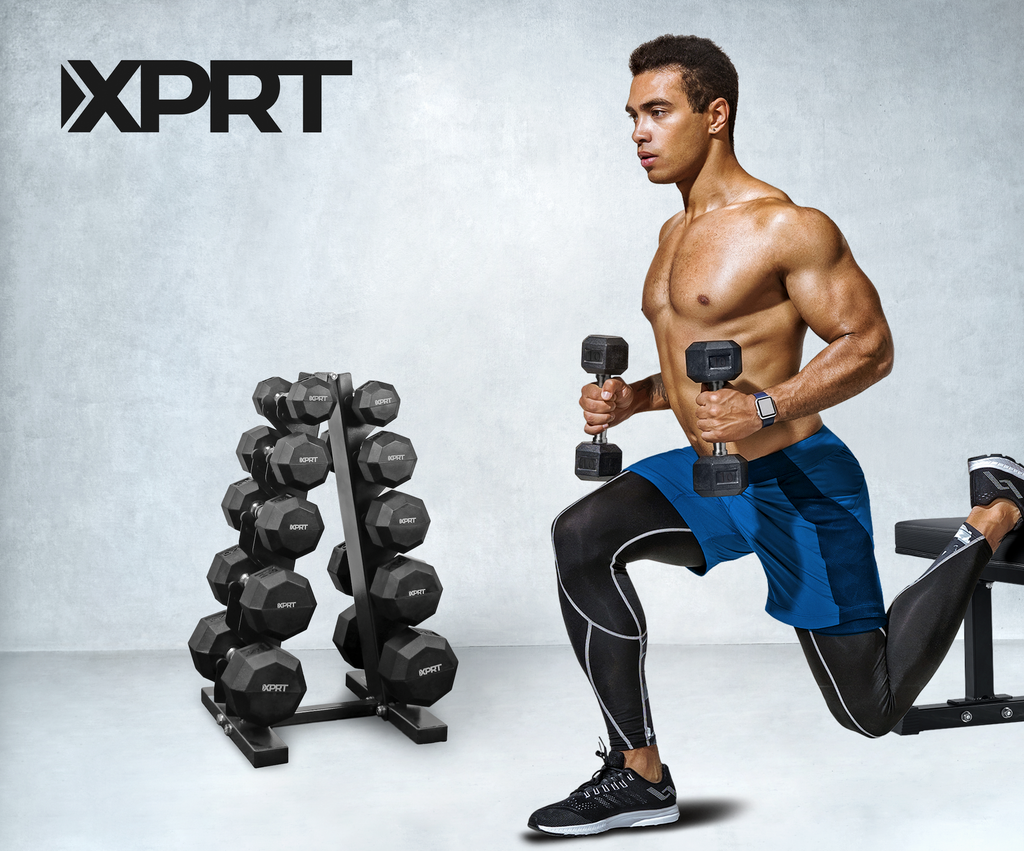 XPRT Fitness Rubber Coated Hex Dumbbells - XPRT Fitness