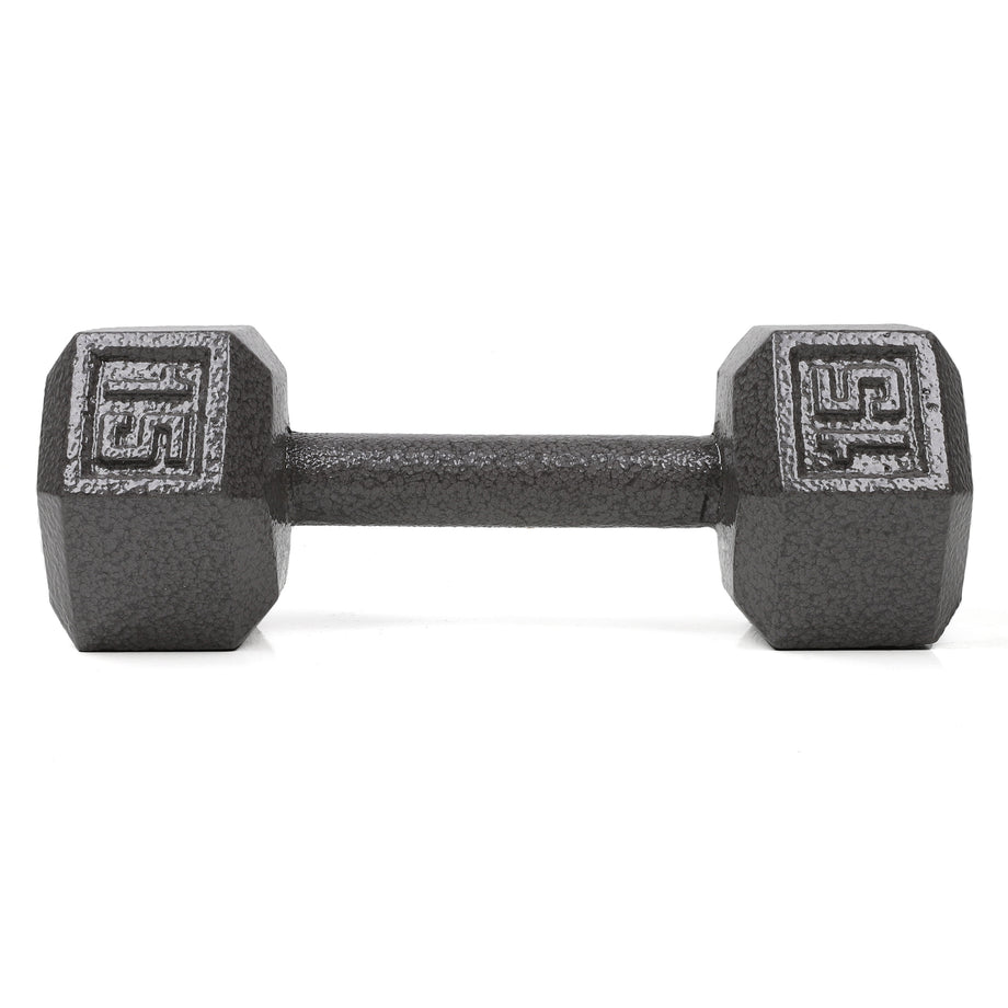 XPRT Cast Iron Dumbbells | Hammertone Gray Hex Weights 5–70LB