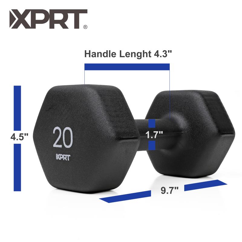 XPRT Fitness Neoprene Dumbbells for Strength Training, 5 to 20lbs - XPRT Fitness