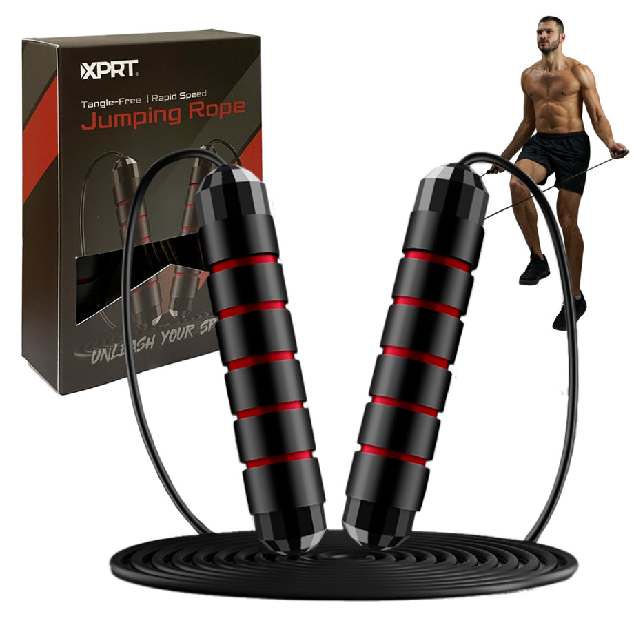 XPRT Fitness Pro Jump Rope - Tangle-Free with Ball Bearings, Adjustabl