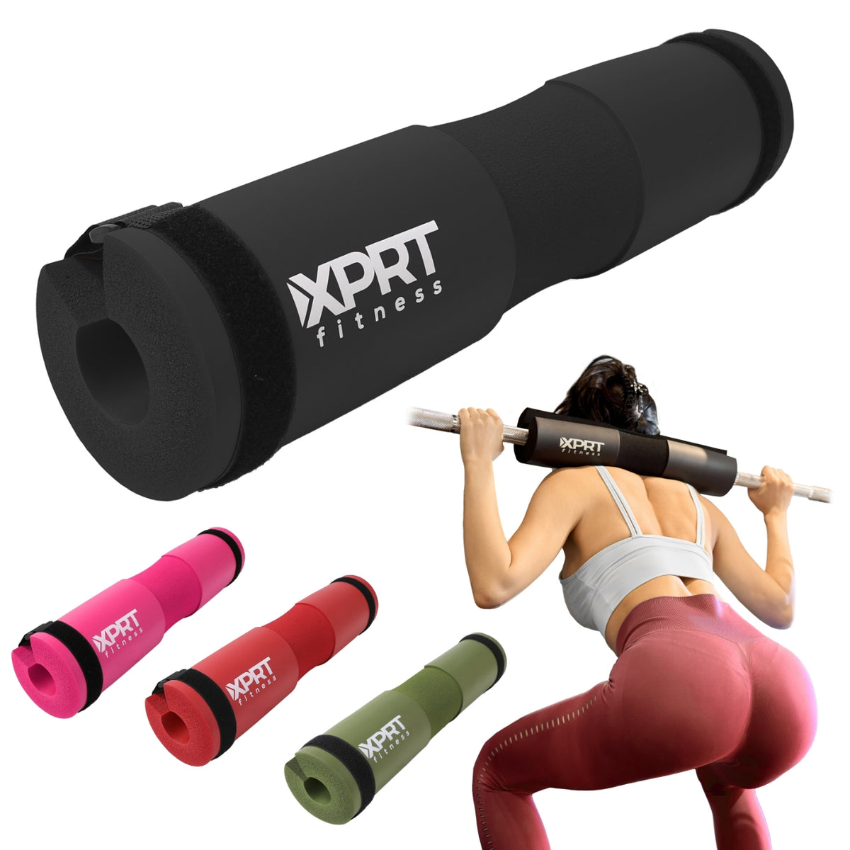 XPRT Fitness Barbell Pad for Weightlifting - Squat, Lunges, Hip Thrusts - Shoulder & Neck Protection - Gym Equipment for Comfortable Workouts - Foam Padding for Bar - Durable, Non-Slip - XPRT Fitness