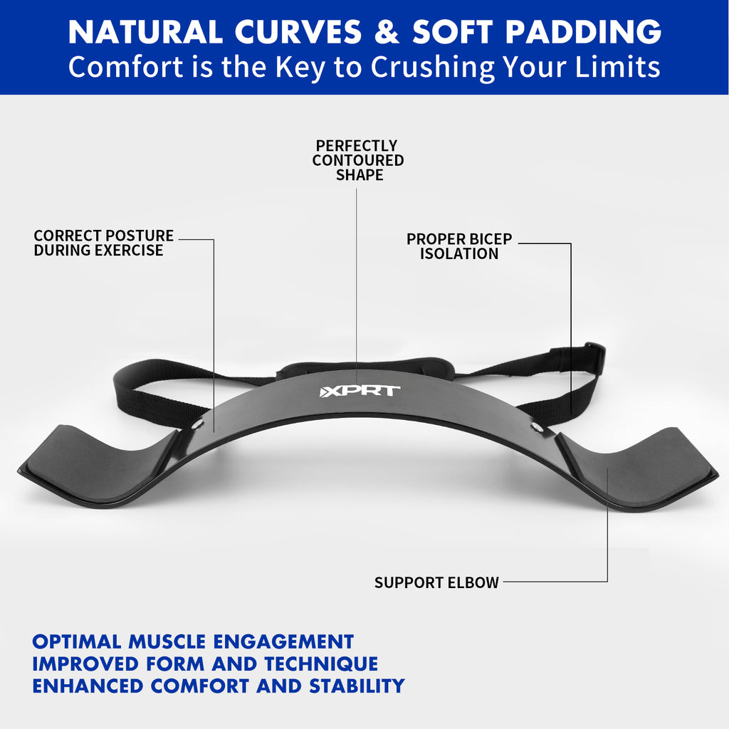 XPRT Fitness Arm Blaster – Premium Aluminum Bicep Isolator with Contoured Design & Padded Support - XPRT Fitness