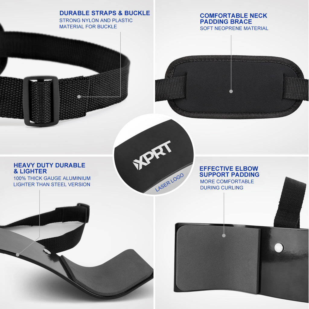XPRT Fitness Arm Blaster – Premium Aluminum Bicep Isolator with Contoured Design & Padded Support - XPRT Fitness