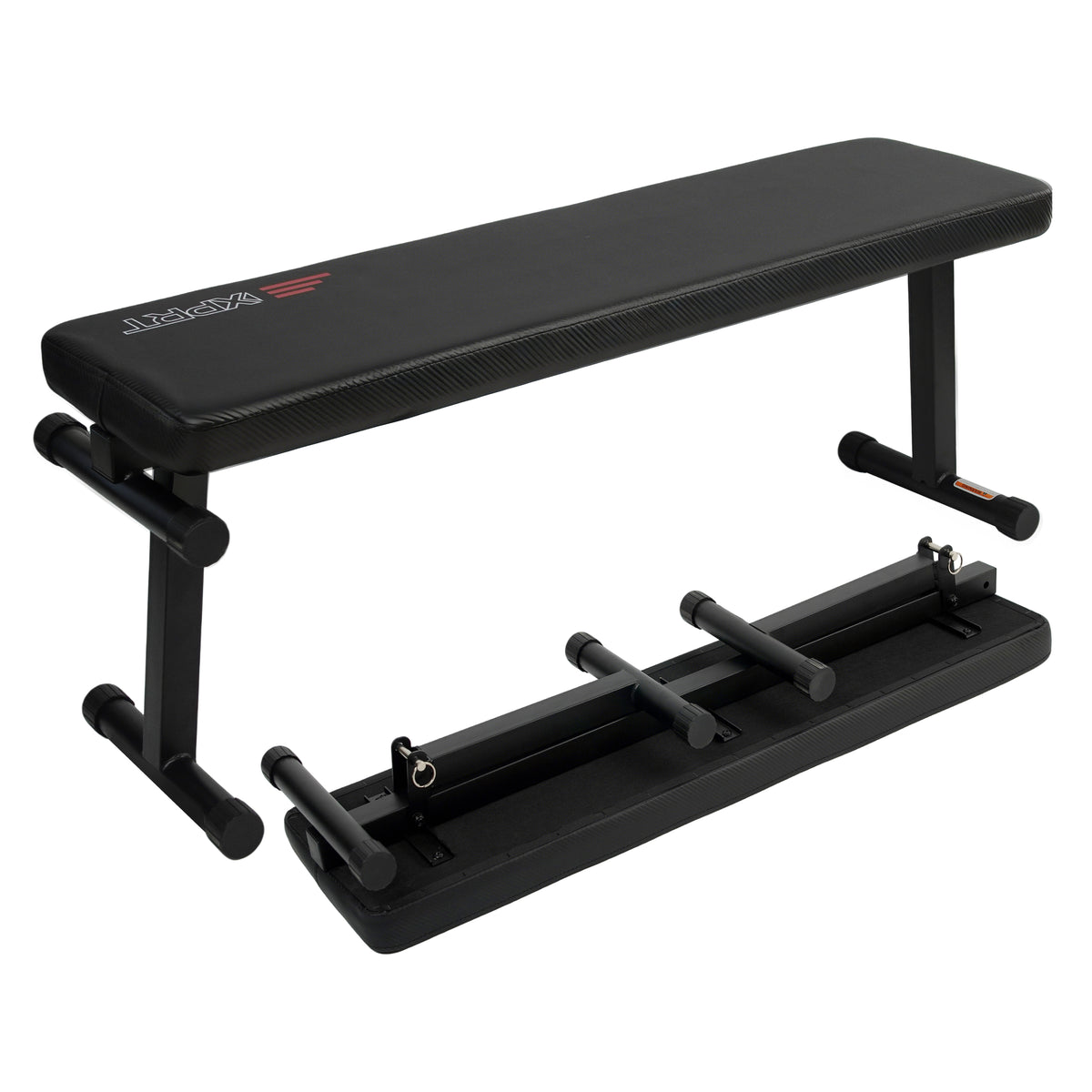 XPRT Fitness FB200 Foldable Flat Weight Bench – Compact Heavy-Duty Home Gym Bench, 440 lbs Capacity - XPRT Fitness