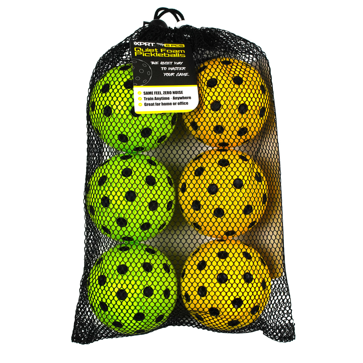 XPRT Fitness Quiet Foam Pickleballs 6-Pack | Silent Indoor Training Balls for Home Practice - XPRT Fitness