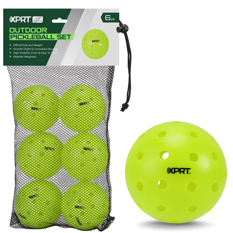 XPRT USAPA Compliant Outdoor Pickleball Balls 6-Pack | 74mm