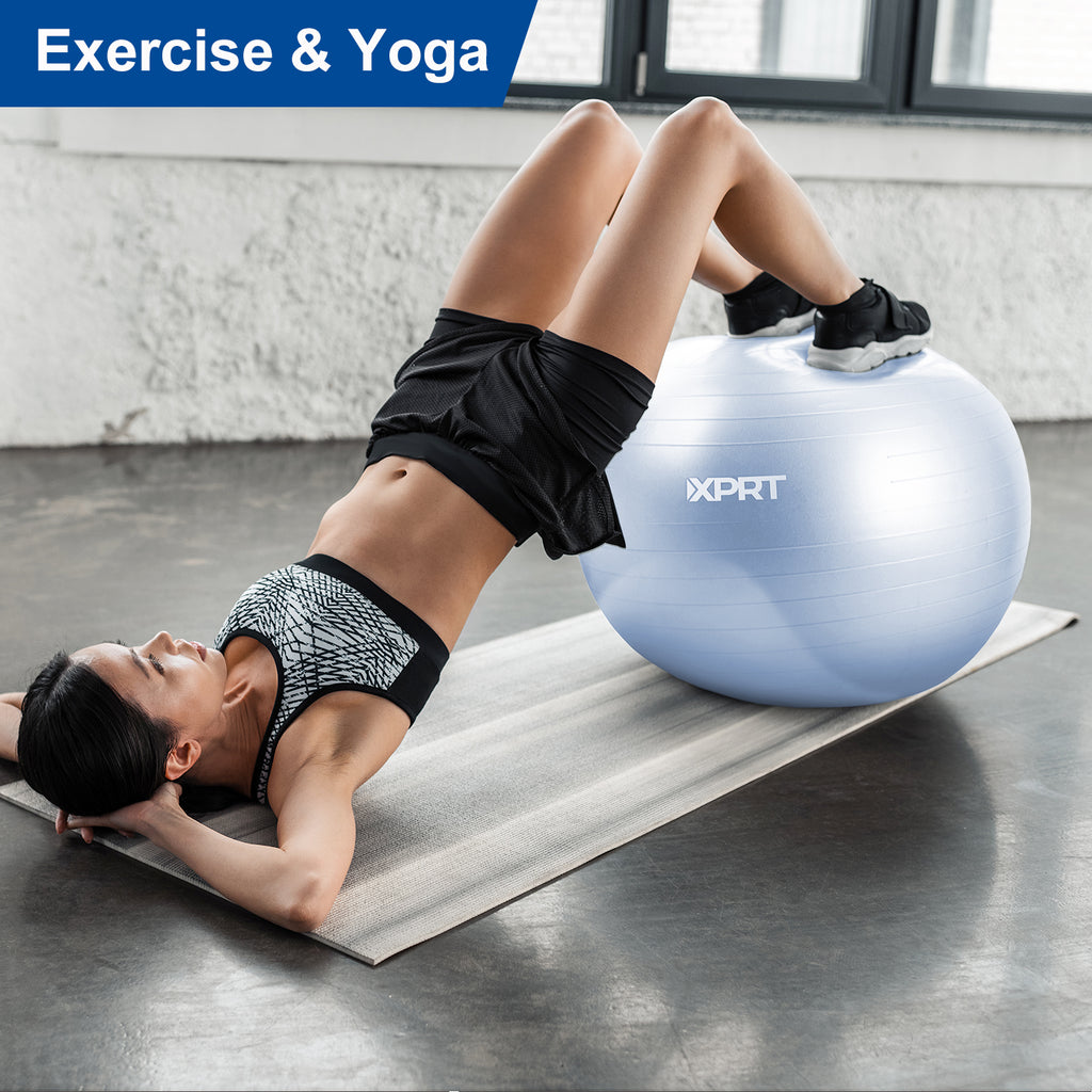 XPRT Fitness Exercise and Workout Ball, Yoga Ball Chair, Great for Fitness, Balance and Stability Extra-Thick with Quick Pump - XPRT Fitness