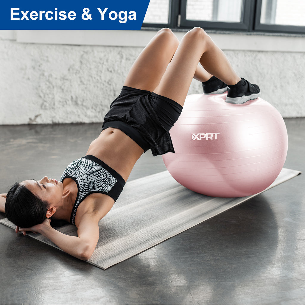 XPRT Fitness Exercise and Workout Ball, Yoga Ball Chair, Great for Fitness, Balance and Stability Extra-Thick with Quick Pump - XPRT Fitness