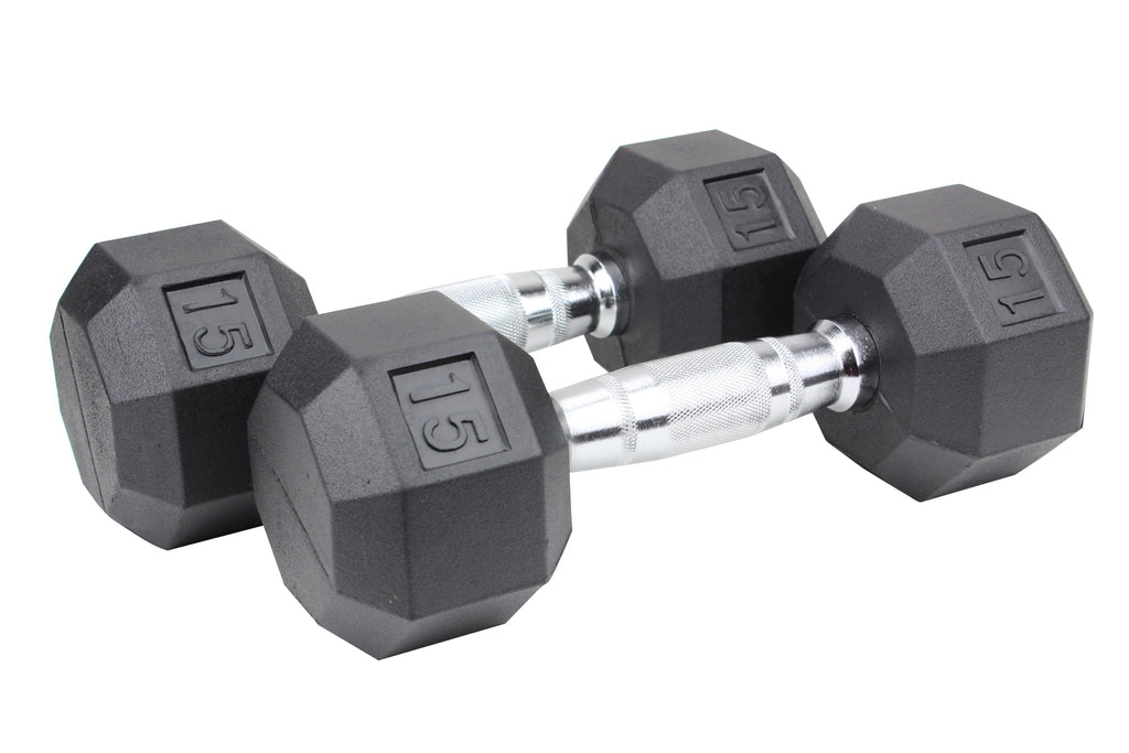 XPRT Fitness 150lbs. Rubber Hex Dumbbell Set with Storage Rack - XPRT Fitness