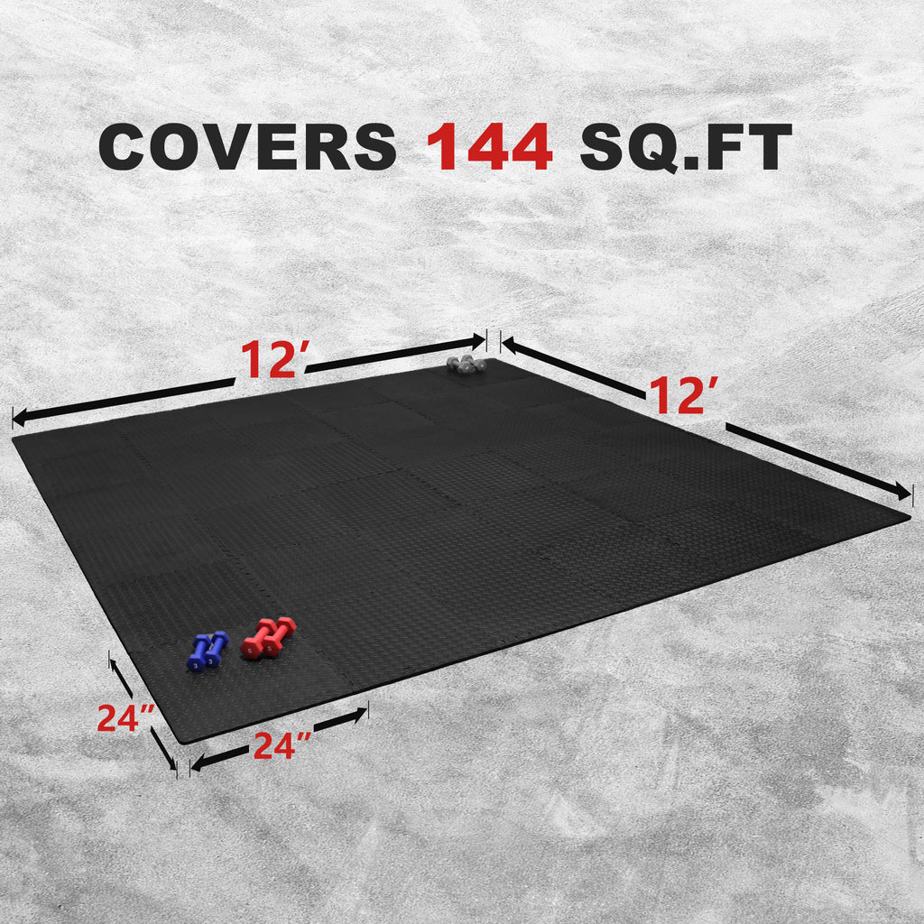 XPRT Fitness 1/2’’ Thick Interlocking Foam Floor Mat Exercise Fitness Equipment Mat - XPRT Fitness