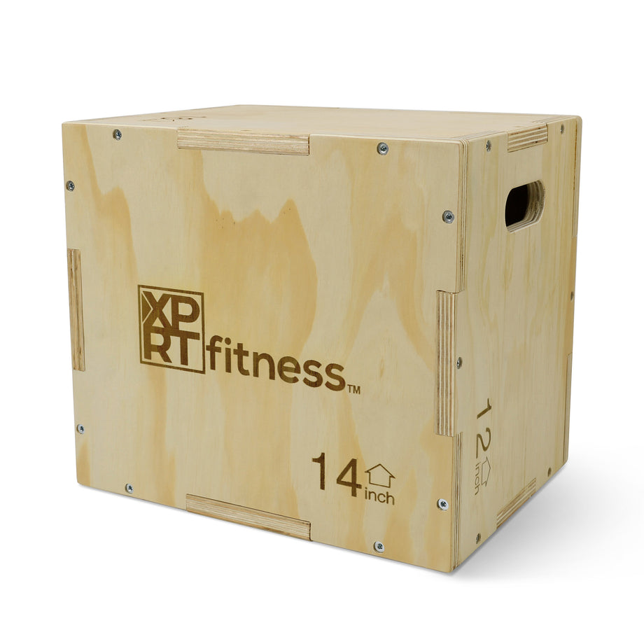 XPRT Fitness 3 in 1 Wood Plyometric Jump Box Fitness Training Conditioning  Step Exercise