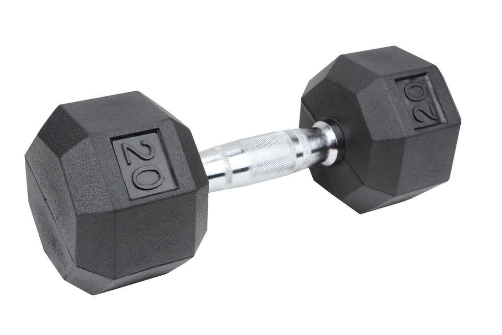 XPRT Fitness 150lbs. Rubber Hex Dumbbell Set with Storage Rack - XPRT Fitness