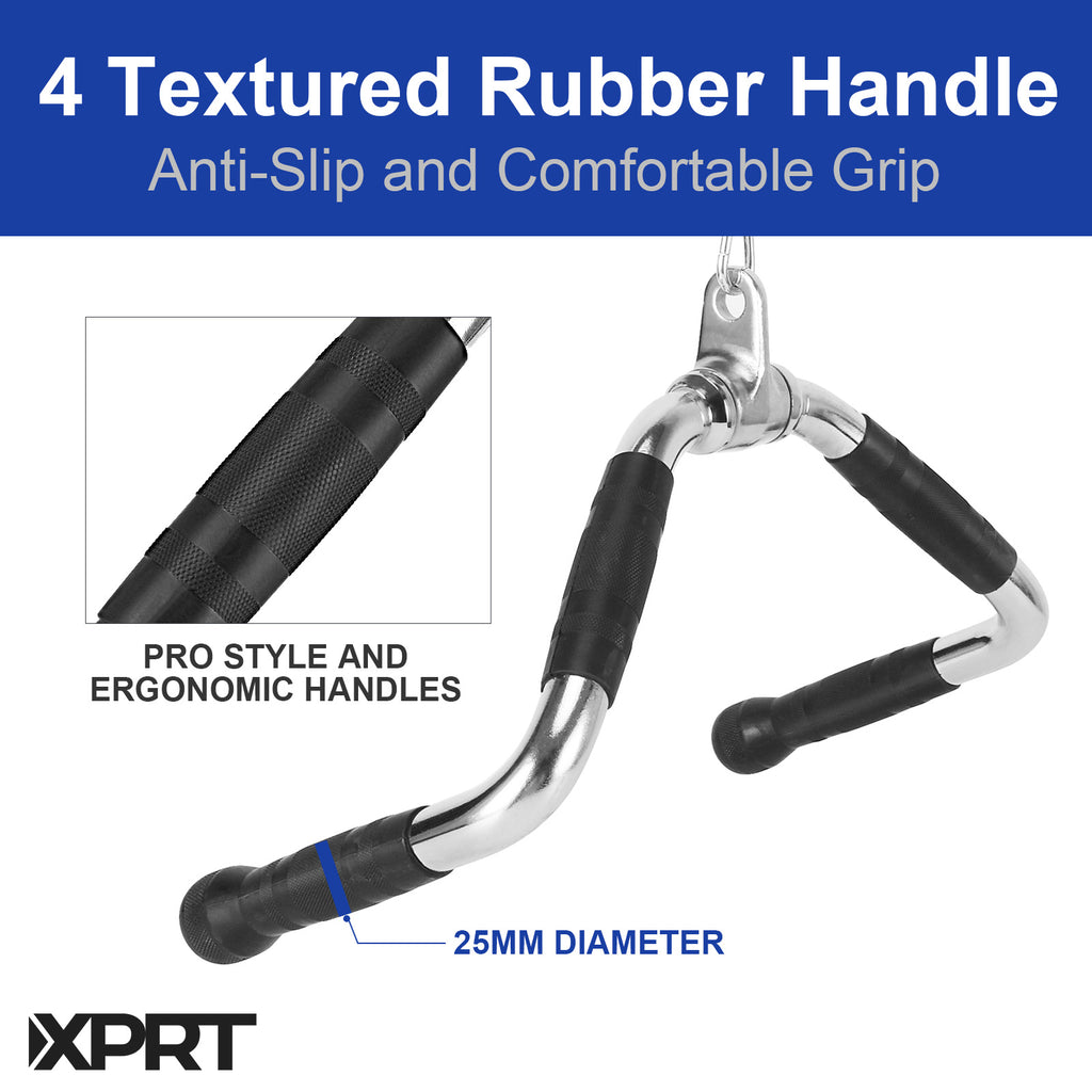 XPRT Fitness LAT Open Row Pulldown Attachments Underhand Grip Bar With Textured Rubber Handles For Back Muscle StrengthZD-LAT200 - XPRT Fitness
