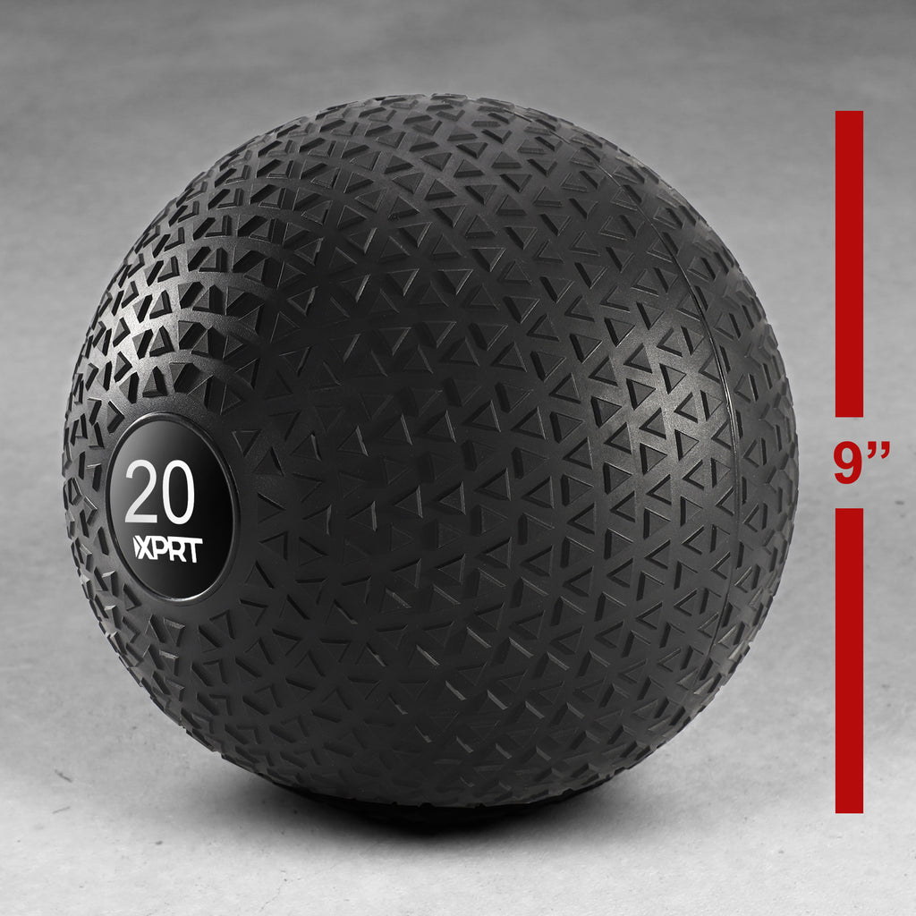 XPRT Fitness Slam Ball For Fitness Exercise Strength Conditioning CrossFit Cardio, Easy-Grip Textured Heavy Duty Rubber Shell No Bounce - XPRT Fitness