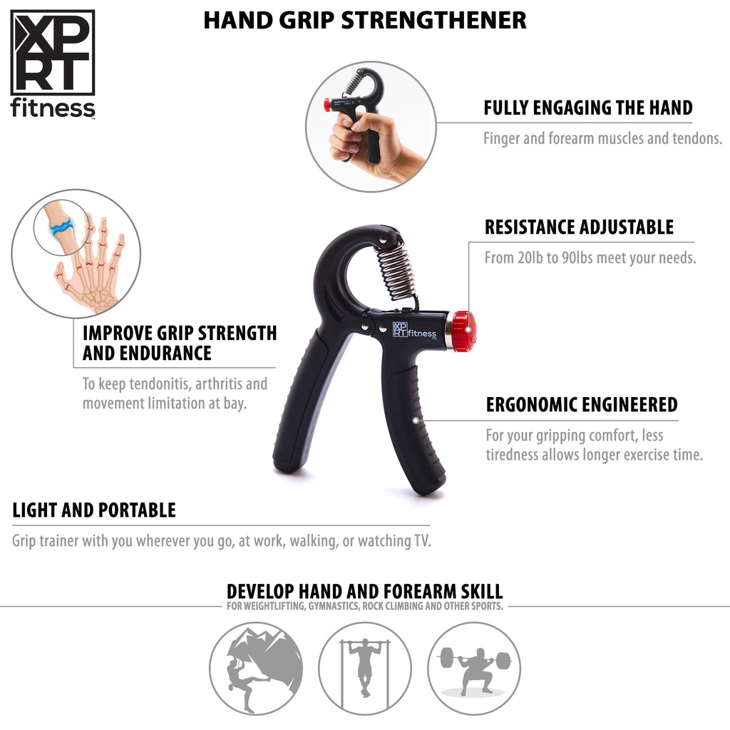 XPRT Fitness Adjustable Hand Grip Strengthener 20-90 LB - XPRT Fitness