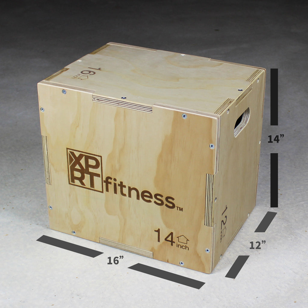 XPRT Fitness 3 in 1 Wood Plyometric Jump Box Fitness Training Conditioning Step Exercise - XPRT Fitness