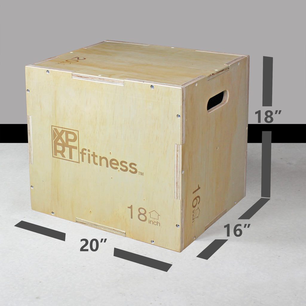 XPRT Fitness 3 in 1 Wood Plyometric Jump Box Fitness Training Conditioning Step Exercise - XPRT Fitness