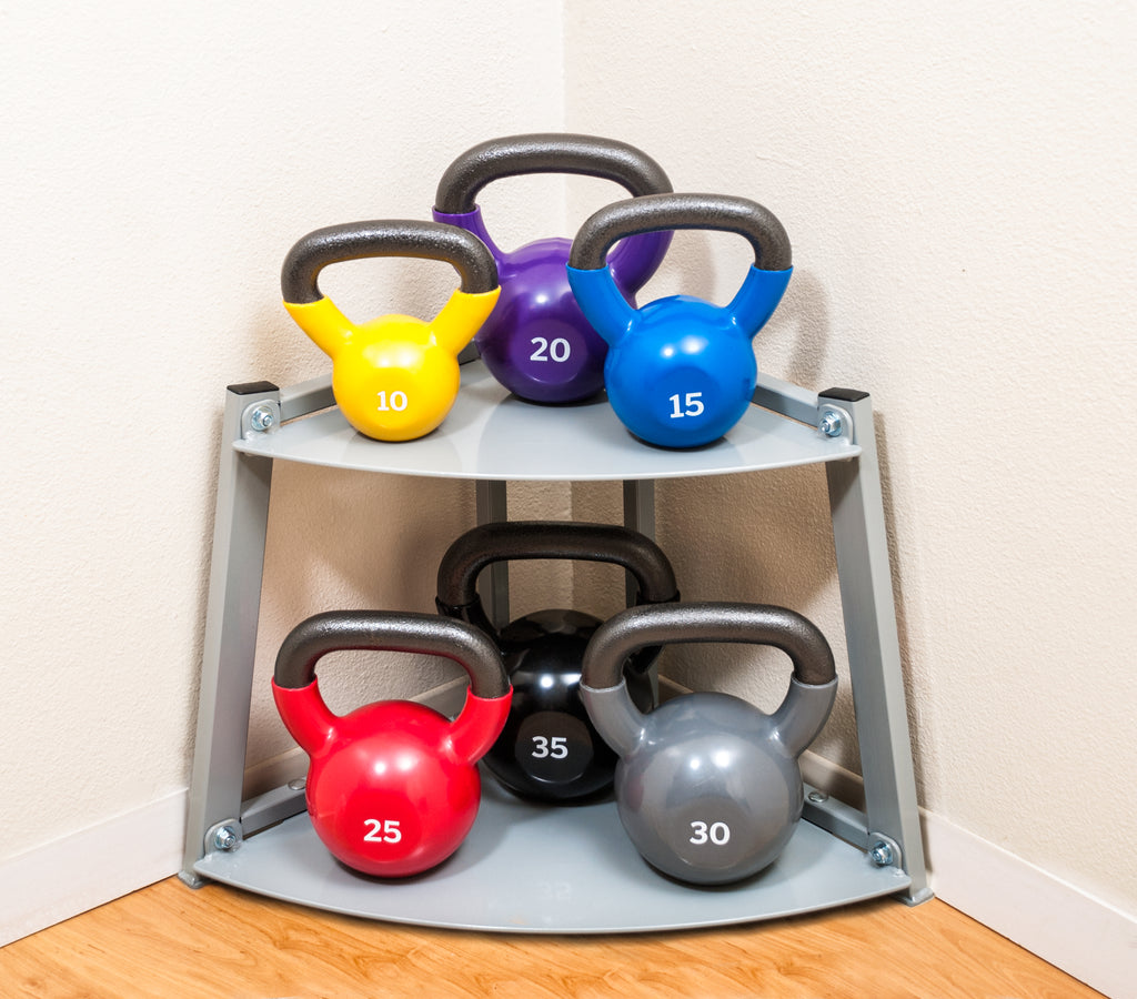 XPRT Fitness Heavy Duty Kettlebell Rack  Corner Storage Stand Sturdy Steel Frame - XPRT Fitness