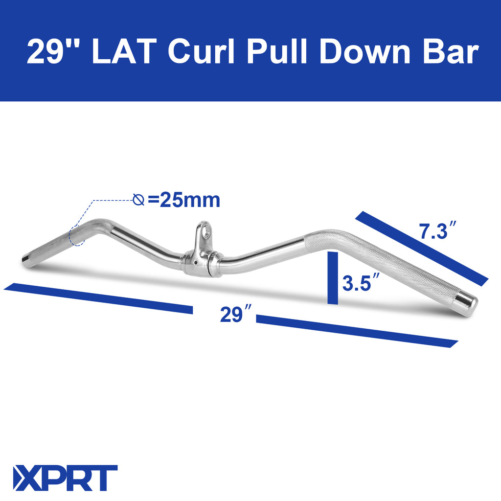 XPRT Fitness LAT300 - 29’’ LAT Pulldown Attachments Curl Lat Pull Down Bar With Textured Handles For Back Muscle Strength - XPRT Fitness