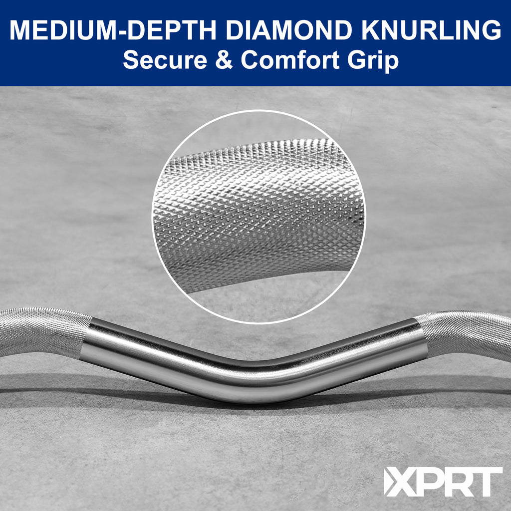 XPRT Fitness 47 Inch Standard Solid EZ Curl Barbell Bar - XPRT Fitness
