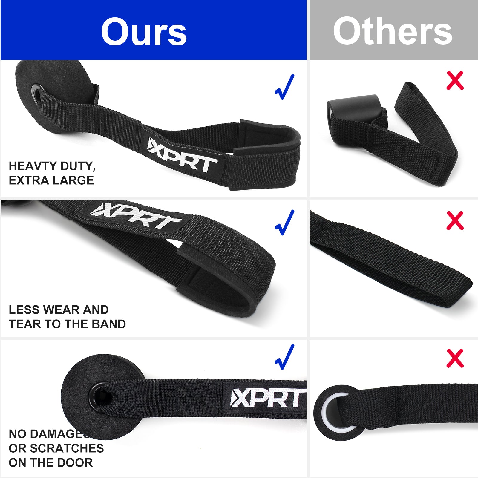 XPRT Fitness Single Resistance Band Home Gym Exercise Band with Handles and  Door Anchor 30 Lb. 