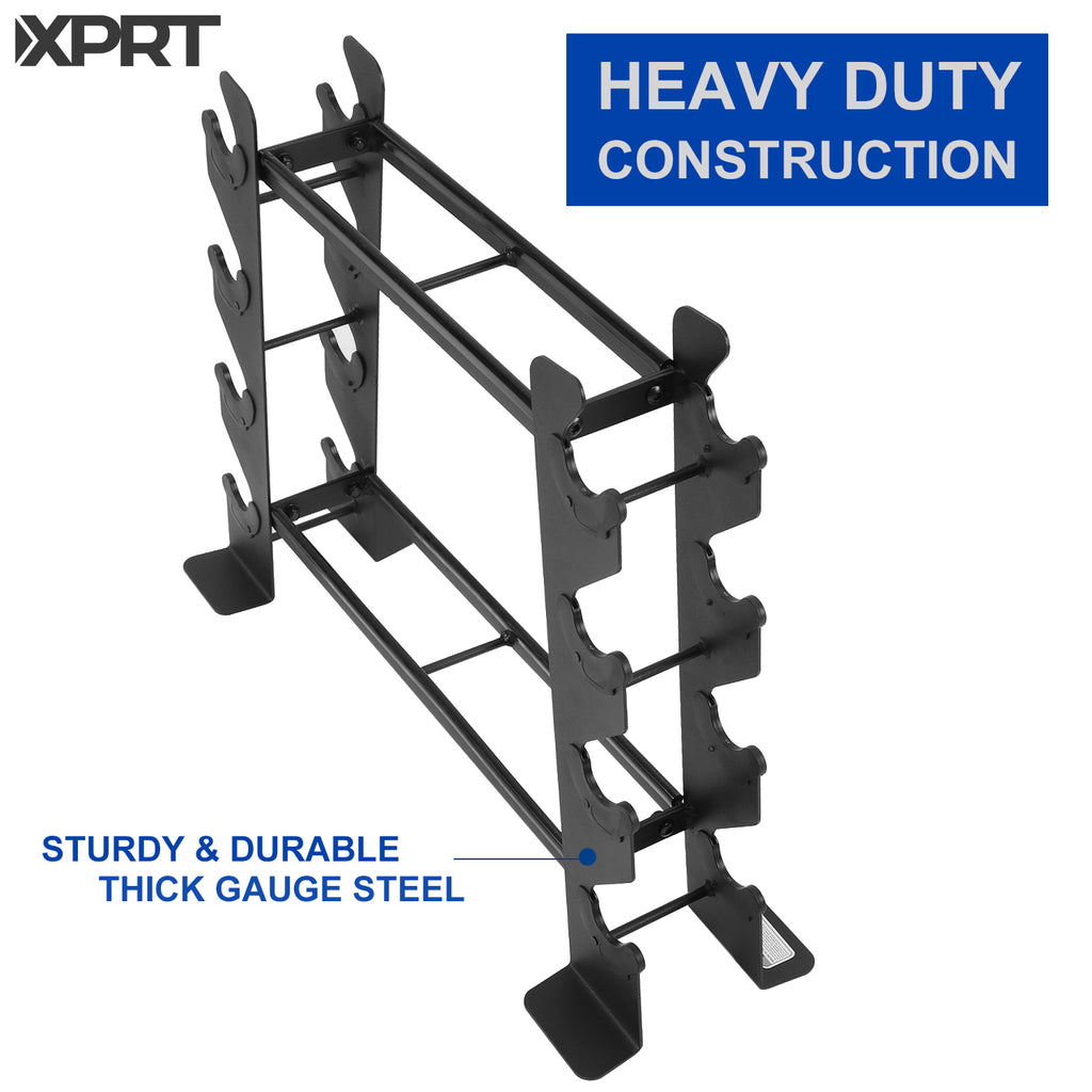 XPRT Fitness Compact Heavy Duty Dumbbell Storage Rack For Home Gym Holds up to 400 lbs - XPRT Fitness