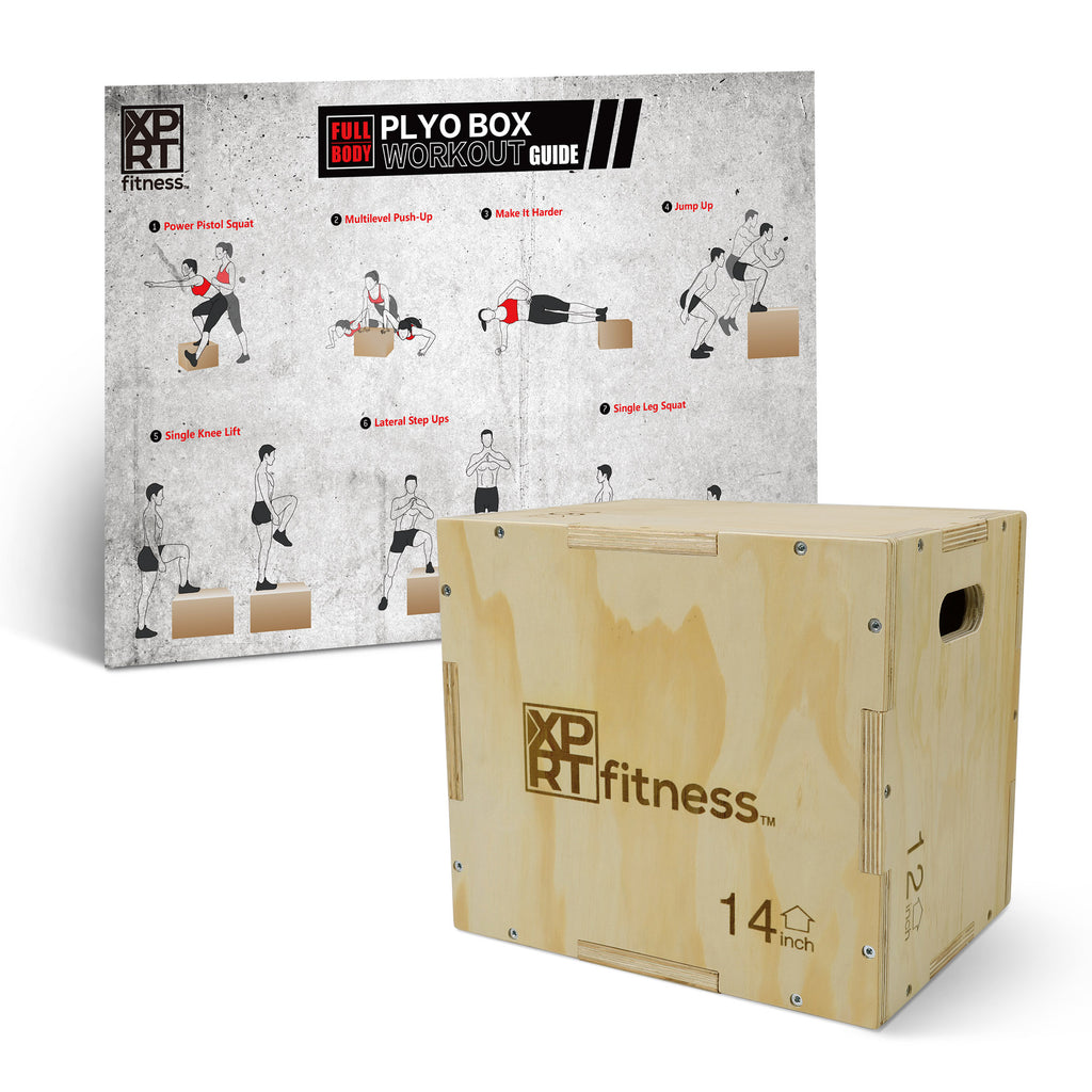 XPRT Fitness 3 in 1 Wood Plyometric Jump Box Fitness Training Conditioning Step Exercise - XPRT Fitness