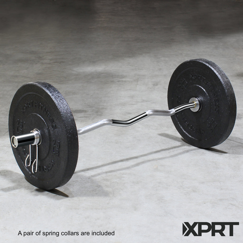 XPRT Fitness 47 Inch Olympic EZ Curl Barbell - XPRT Fitness