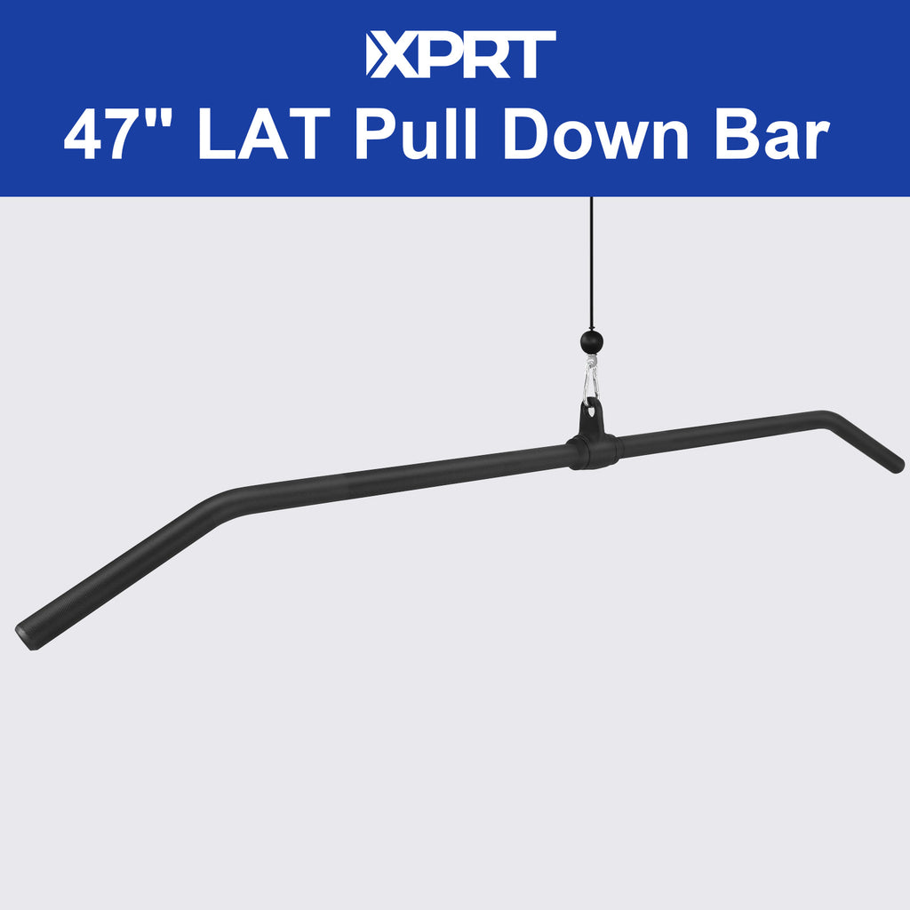 XPRT Fitness 47’’ LAT Pulldown Attachments Wide Grip Lat Pull Down Bar Textured Handle Back Muscle Strength Training - XPRT Fitness