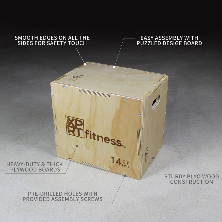 XPRT Fitness 3 in 1 Wood Plyometric Jump Box Fitness Training Conditio