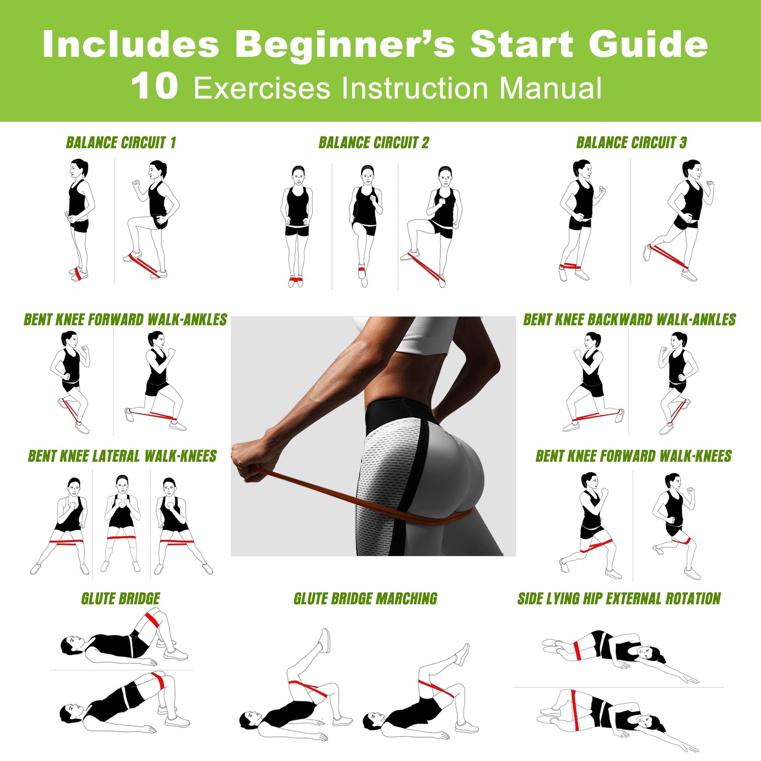 Resistance Loop Bands Waist Exercises With Resistance Bands Loop