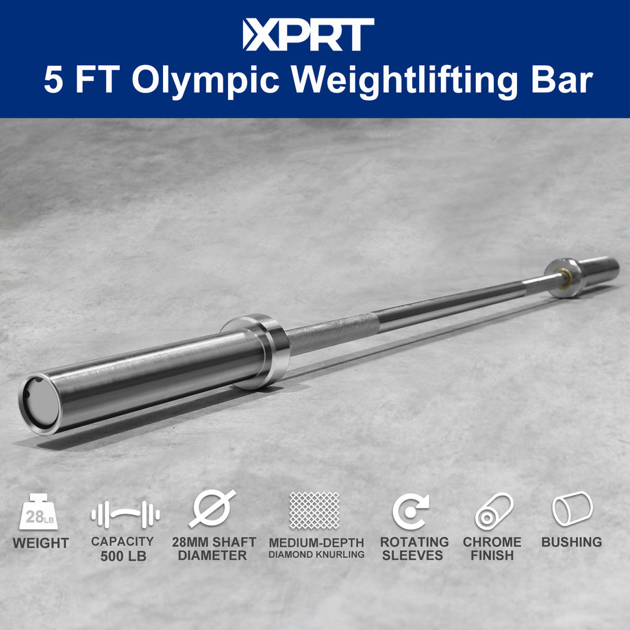 XPRT Fitness 5 FT Olympic Weightlifting Barbell With Spring XPRT Fitness 5 FT Olympic Weightlifting Barbell With Spring