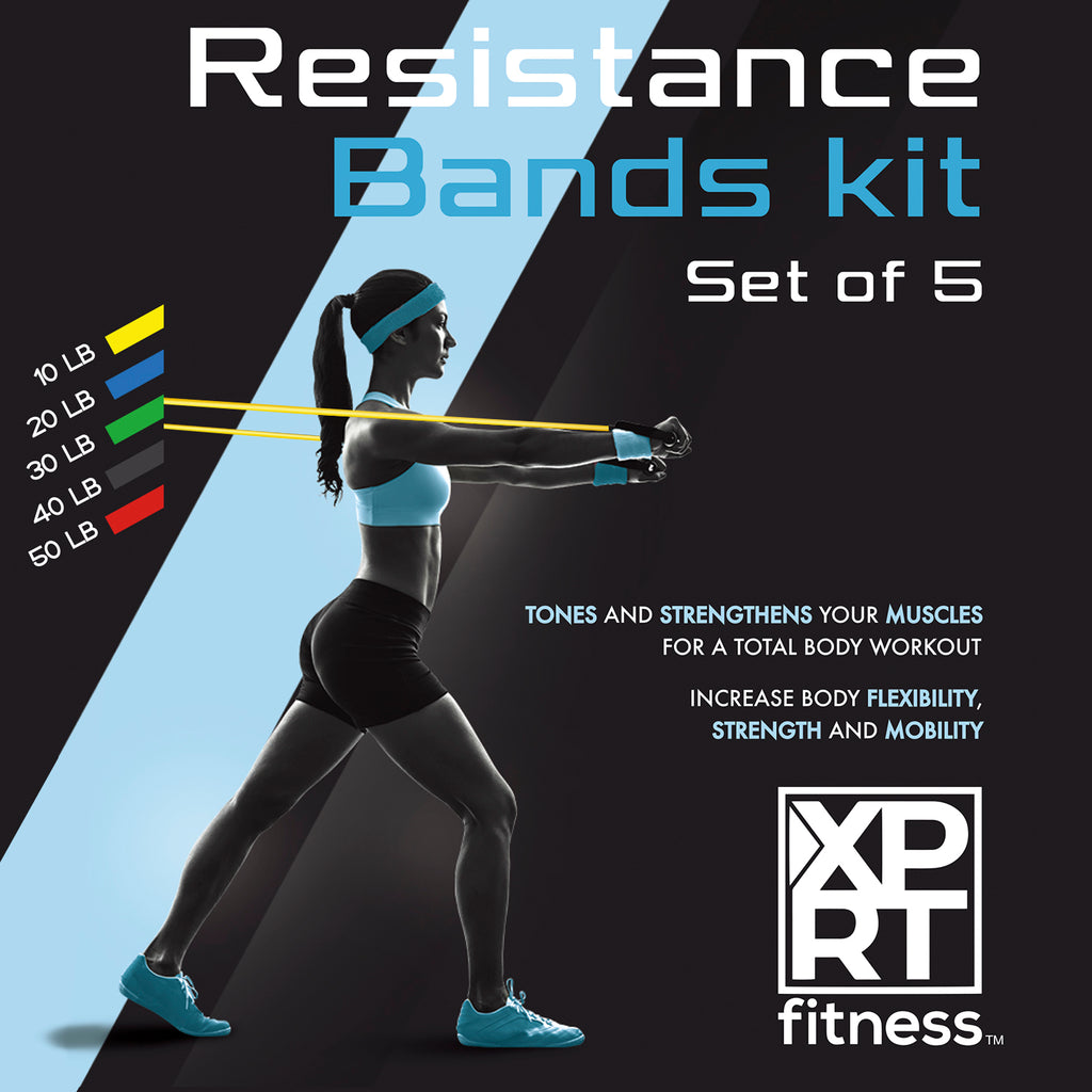 XPRT Fitness 11 PCS Resistance Tube Workout Bands Set -Fitness Strength Training - XPRT Fitness