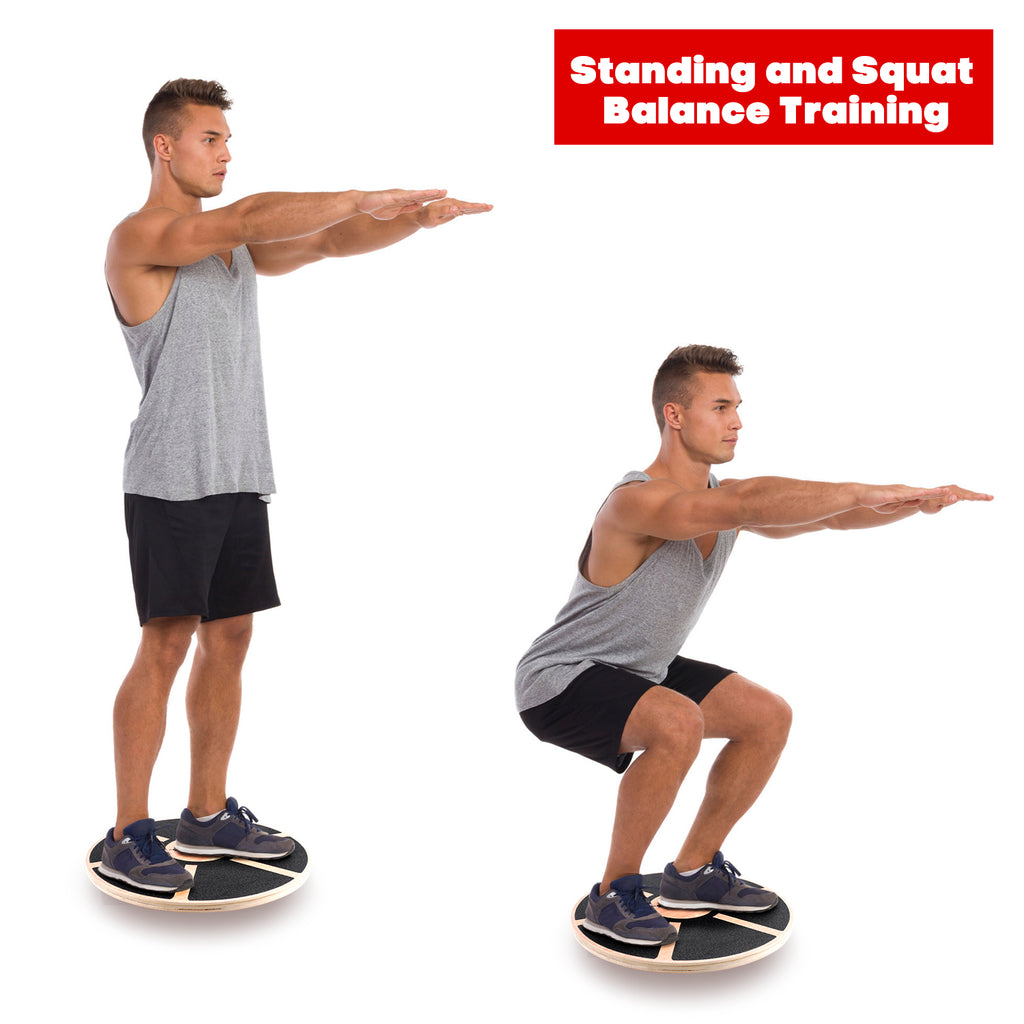 XPRT Fitness Balance Board Wooden Wobble Fitness Stability Training Board - XPRT Fitness
