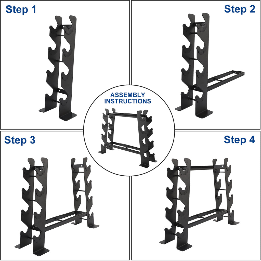 XPRT Fitness Compact Heavy Duty Dumbbell Storage Rack For Home Gym Holds up to 400 lbs - XPRT Fitness