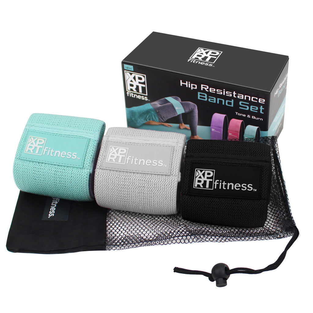 XPRT Fitness Resistance Fabric Band Home Gym Exercise Set of 3 - XPRT Fitness