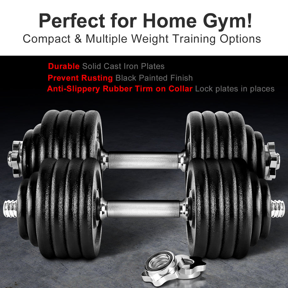 XPRT Fitness 105lb Adjustable Cast Iron Dumbbell set